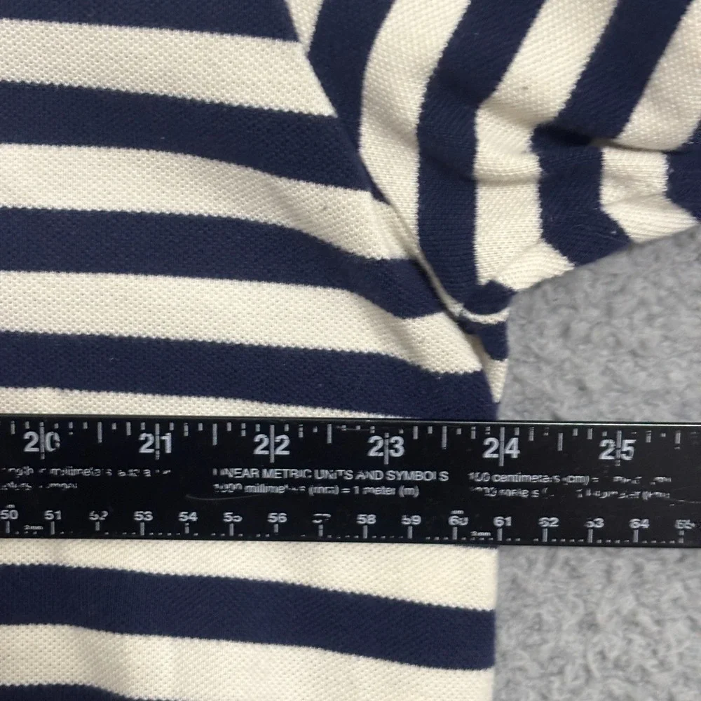 Polo Ralph Lauren Mens XL Striped Short Sleeve Polo Shirt Navy White Cotton